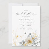 ロマンチックエレガントフローラウォーター色ブライダルシャワー 招待状 (正面)