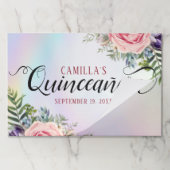 ロマンチックエレガントフローラキンセアニラ紙ランチョンマット ペーパーパッド (折り畳み)