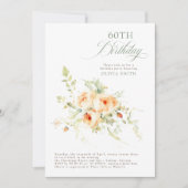 ロマンチックエレガントフローラテラコッタバースデーパーティー 招待状 (正面)