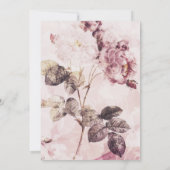 ロマンチックエレガントフローラバラスクリプトハート写真 セーブザデート (裏面)