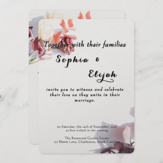 ロマンチックエレガントフローラ結婚式招待状 招待状