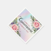 ロマンチックエレガントフローラ魅力的クインセアニラ スタンダードカクテルナプキン (角)