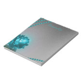 ロマンチックエレガントブルークリスタルバラパール ノートパッド (回転)