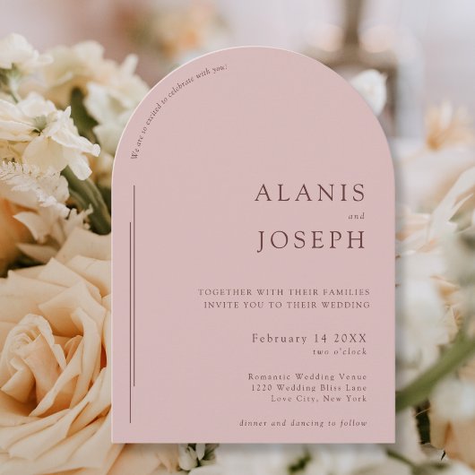 ロマンチックエレガントミニマ淡い色のリストバラアー結婚チ 招待状