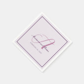 ロマンチックエレガントモノグモダンラム スタンダードカクテルナプキン (角)