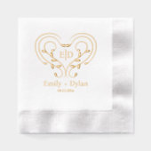 ロマンチックエレガントモノグラム 箔ナプキン (正面)