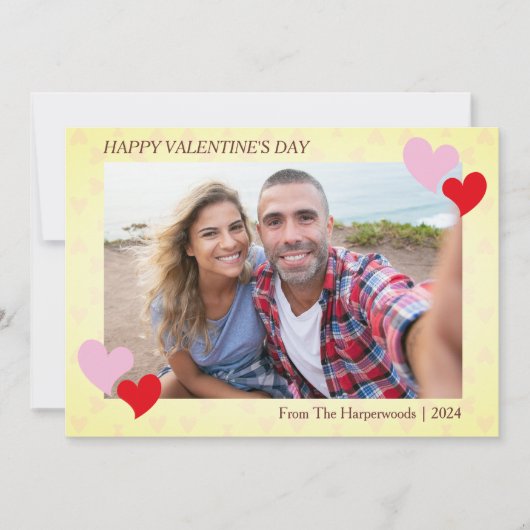 ロマンチックエレガントラブバレンタインのカップルの写真 カード (正面)