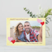 ロマンチックエレガントラブバレンタインのカップルの写真 カード (スタンド正面)