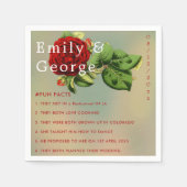 ロマンチックエレガントレッドローズフローラおもしろいファクト結婚ズ スタンダードカクテルナプキン (正面)