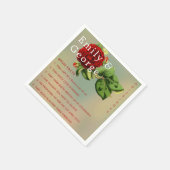 ロマンチックエレガントレッドローズフローラおもしろいファクト結婚ズ スタンダードカクテルナプキン (角)