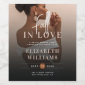 ロマンチックエレガント秋インラブフォトブライダルシャワー ワインラベル (シングルラベル)