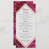 ロマンチックエレガント赤面ピンクローズ結婚ズ メニュー (正面/裏面)
