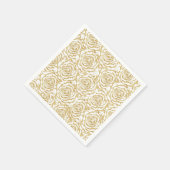 ロマンチックエレガント金ゴールドバラパターン画像 スタンダードカクテルナプキン (角)