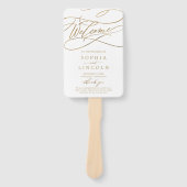 ロマンチックエレガント金ゴールド書道プログラムファン ハンドファン (正面)