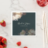 ロマンチックエレガント開花結婚フローラ スタンダードカクテルナプキン (インサイチュ)