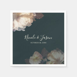 ロマンチックエレガント開花結婚フローラ スタンダードカクテルナプキン