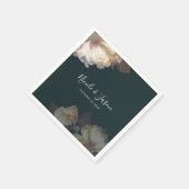 ロマンチックエレガント開花結婚フローラ スタンダードカクテルナプキン (角)