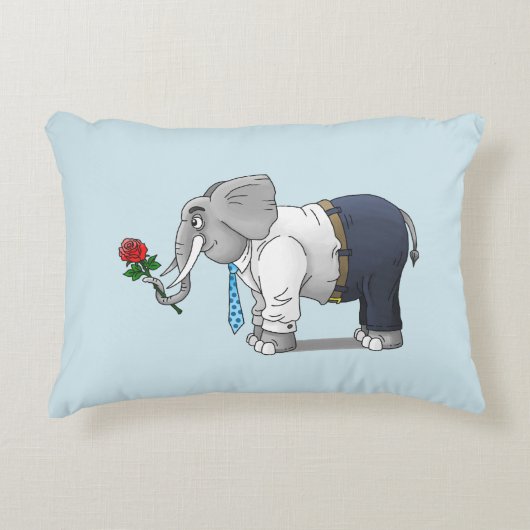 ロマンチックエレファントバレンタインデー アクセントクッション (正面)
