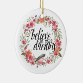 ロマンチックオレアンダーバードピンクフローラドリーム セラミックオーナメント (右)
