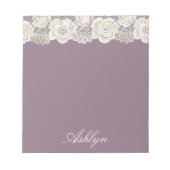 ロマンチックオーキッドパープルフローラ ノートパッド (正面)