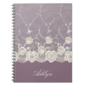 ロマンチックオーキッドパープルフローラ ノートブック (正面)