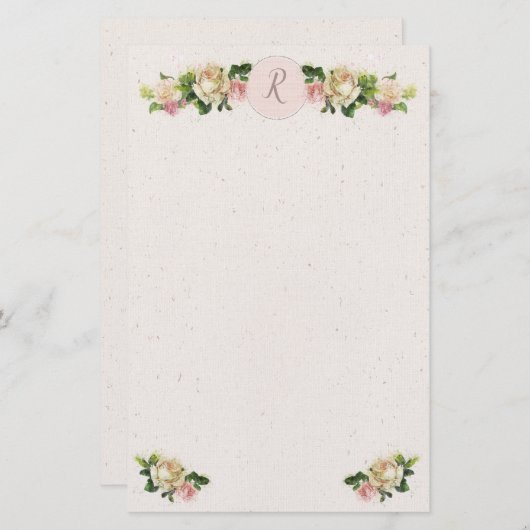 ロマンチックオールドバラズモノグラム文房具 便箋 (正面/裏面)