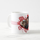 ロマンチックカスタムなハートフレームとフォトマグカップ コーヒーマグカップ (正面左)