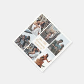 ロマンチックカスタムなフォトコラージュ記念日パーティー スタンダードカクテルナプキン (角)