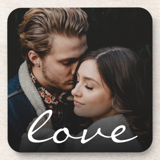 ロマンチックカスタムなフォトラブスクリプトそれを作るユニーク コースター (正面)