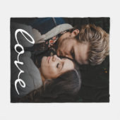 ロマンチックカスタムなフォトラブスクリプトそれを作るユニーク フリースブランケット (正面(横))