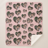 ロマンチックカスタムな写真ハートピンクシェルパブランケット シェルパブランケット (正面)