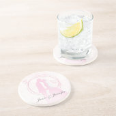 ロマンチックカスタムな夢のピンク結婚のカップルのドリンクC コースター (側面)