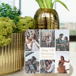 ロマンチックカスタムな記念日フォトコラージュカード