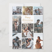 ロマンチックカスタムな記念日フォトコラージュモダン カード (正面)
