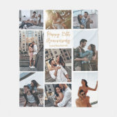 ロマンチックカスタムな記念日フォトコラージュモダン フリースブランケット (正面)