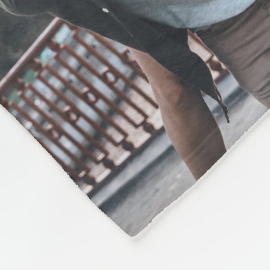 ロマンチックカスタムな記念日フォトコラージュモダン フリースブランケット (角)