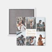 ロマンチックカスタムな記念日フォトコラージュモダン マグネット (正面/裏面)