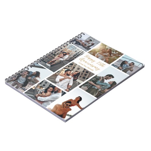 ロマンチックカスタムな記念日モダンコラージュ写真 ノートブック (左側)