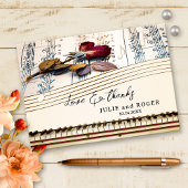 ロマンチックカスタムな音楽結婚写真のサンキューカード サンキューカード