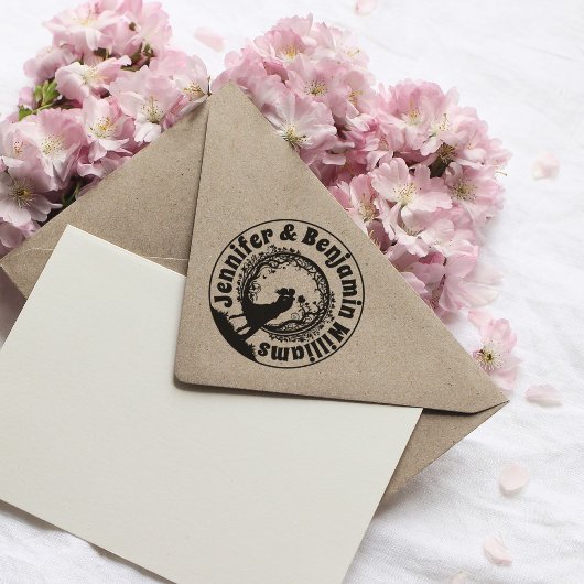 ロマンチックカスタムカップル結婚ラウンドゴムスタンプ ラバースタンプ