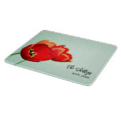 ロマンチックカスタムチューリップ家族の名前シャルキュテリー カッティングボード (角)