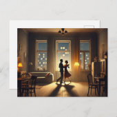 ロマンチックカップル踊りアットホーム ポストカード (正面/裏面)