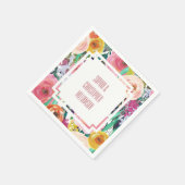 ロマンチックカラフルな花 スタンダードカクテルナプキン (角)