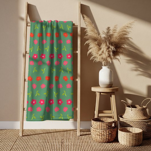 ロマンチックカラフルシックなフローラルパターンドバスタオル バスタオルセット