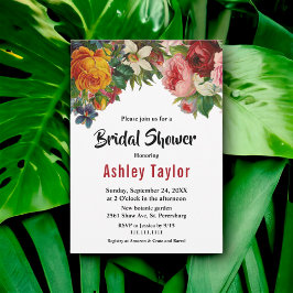 ロマンチックカラフルバラボホフローラブライダルシャワー 招待状