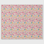 ロマンチックカラフルパターン ラッピングペーパー (フラット)