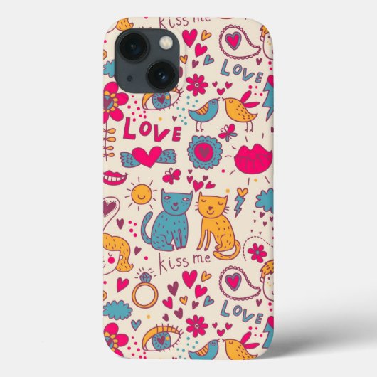 ロマンチックカラフルパターン Case-Mate iPhoneケース (裏面)