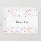 ロマンチックカラフルレインボー紙吹雪結婚ズ サンキューカード (正面)