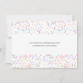 ロマンチックカラフルレインボー紙吹雪 サンキューカード (裏面)