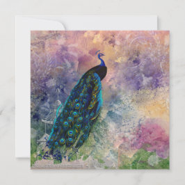 ロマンチックガゼボピーコックアンドウォーターカラー 招待状